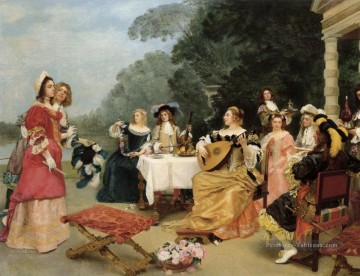 Le récital dame portrait Gustave Jean Jacquet Peinture à l'huile